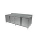 36"x84" Cabinet Base S/S Top Chef Table w/Hinged Door & Lock & 5" Riser-cityfoodequipment.com