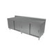 30" X 120" S/S Cabinet Base Chef Table 5" Riser Sliding Door-cityfoodequipment.com