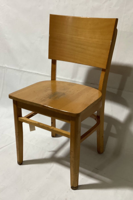 Used Chair - Light Wood, Solid Back-cityfoodequipment.com