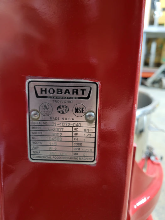 Hobart A200 - 20 Qt Red Commercial Dough Mixer-cityfoodequipment.com