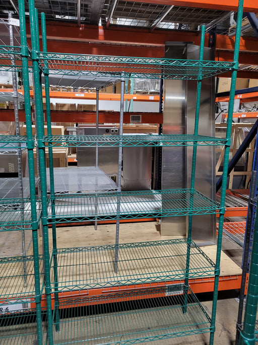 Wire Shelving Unit, Green Coated, 18" x 42", 5 Shelves-cityfoodequipment.com