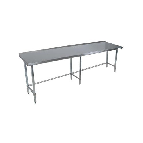 18 ga. S/S Work Table Open Base 1.5 Riser 96"Wx30"D-cityfoodequipment.com