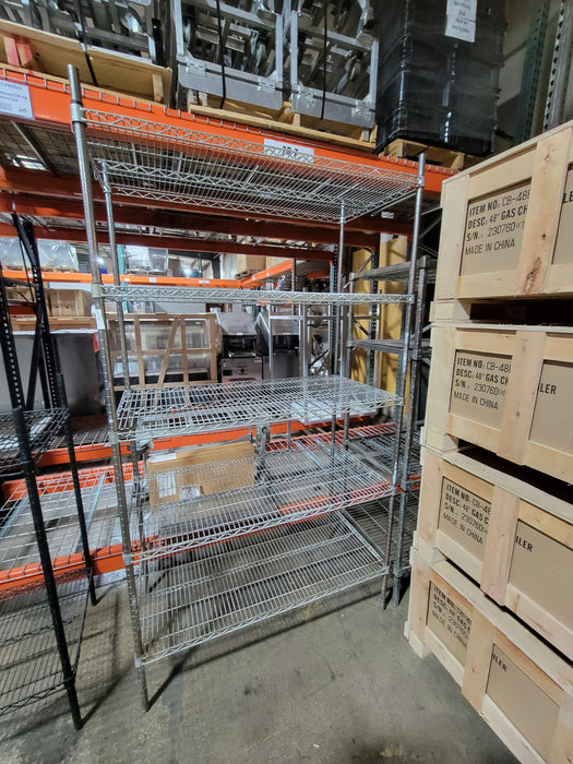 Used Chrome Wire Shelving, 48" x 24", 5 Shelves-cityfoodequipment.com