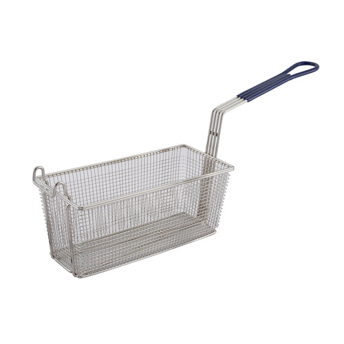 Fry Basket 13-5/8" x 5-3/4" x 5-3/4" Blue Handle-cityfoodequipment.com