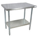 16 ga. S/S Work Table With Galvanized Undershelf 36"Wx30"D-cityfoodequipment.com