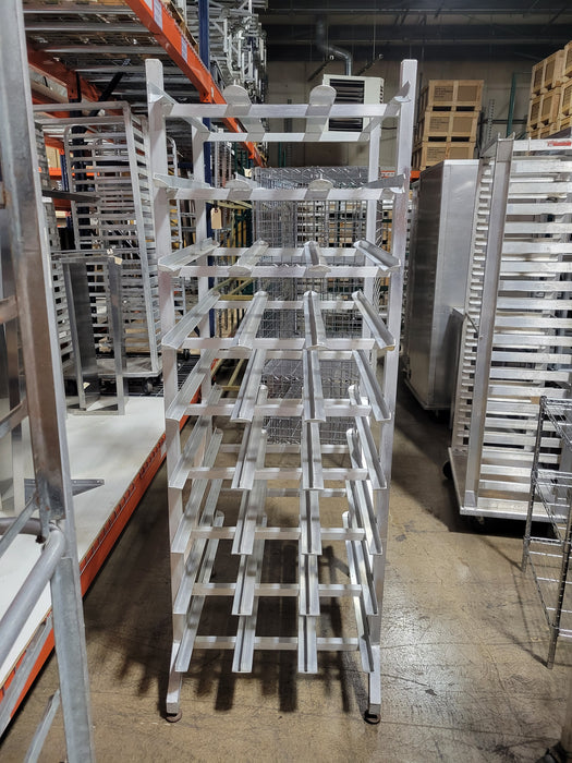 Used Aluminum #10 Can Storage Rack. Holds 162 Cans-cityfoodequipment.com