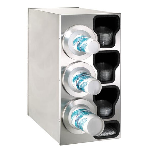 Dispense-Rite BFL-C-3LSS Countertop Cup, Lid & Straw Dispensing Cabinet-cityfoodequipment.com