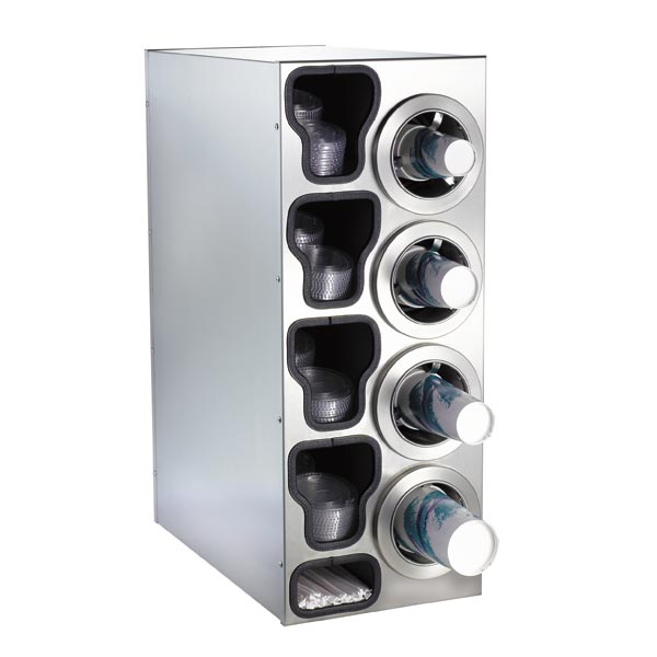 Dispense-Rite CTC-C-4RSS Countertop Cup, Lid & Straw Dispensing Cabinet-cityfoodequipment.com