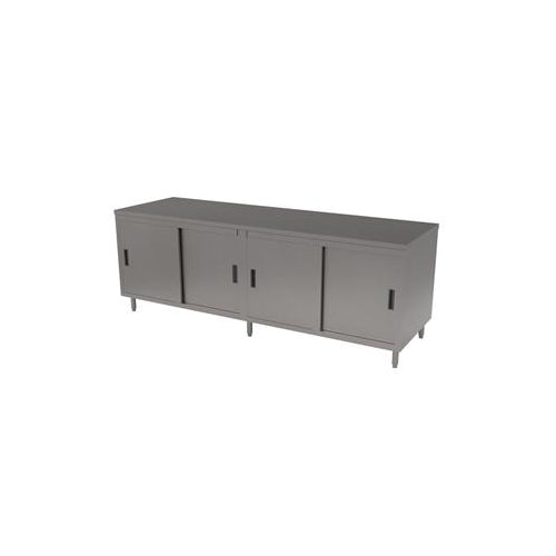 30" X 120" S/S Cabinet Base Chef Table w/ Sliding Doors-cityfoodequipment.com