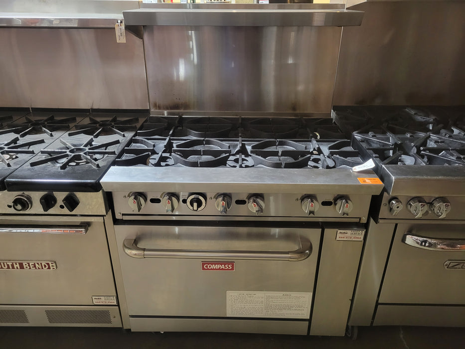 Used Compass DCR36-B, 6 Burner Range w/ Casters-cityfoodequipment.com