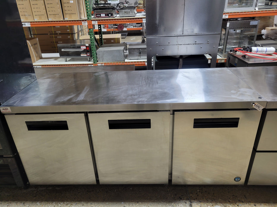 Used Hoshizaki UR72A, Refrigerator, Three Section Undercounter, Stainless Doors-cityfoodequipment.com