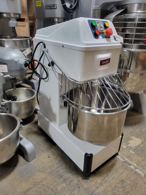 Estella SM20 20 Qt. / 28 lb. Two-Speed Spiral Dough Mixer - 120V, 2 HP-cityfoodequipment.com