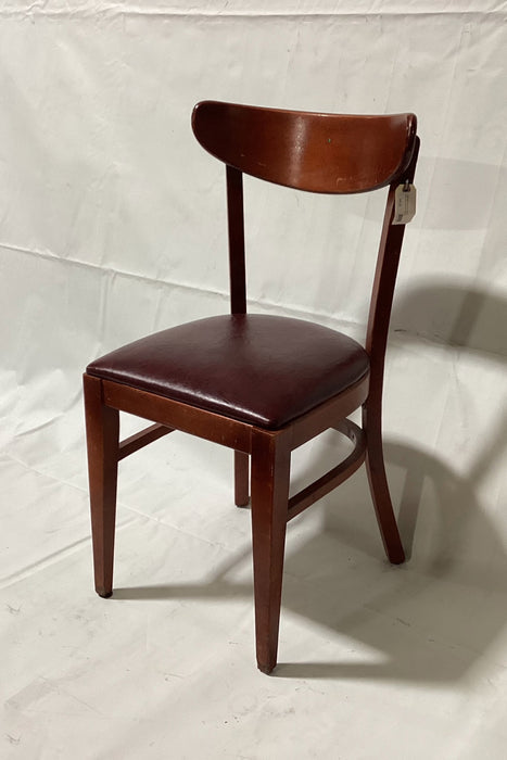 Used Chair - Cherry Wood, Maroon Cushion-cityfoodequipment.com