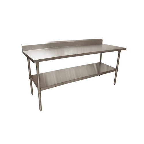 16 ga. S/S Work Table With Undershelf 5"Riser 72"Wx30"D-cityfoodequipment.com