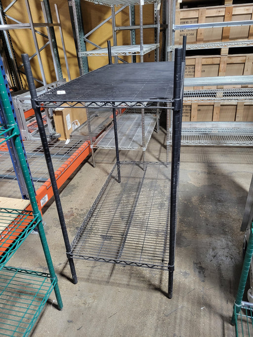 Used 24" x 48" 2 Tier Black Wire Shelf-cityfoodequipment.com