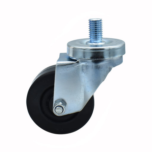 3" Hard Rubber Wheel 3/4"-10x1" Threaded Stem Swivel Caster-cityfoodequipment.com