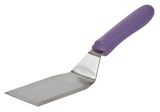 Hamburger Turner w/Offset, Purple PP Hdl, 5-1/8" x 2-7/8" Blade, Allergen Free (12 Each)-cityfoodequipment.com