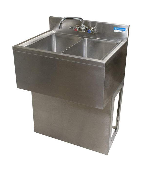 18"X36" S/S Underbar Sink 2 Compartment w/ Left Drainbaord and Faucet-cityfoodequipment.com