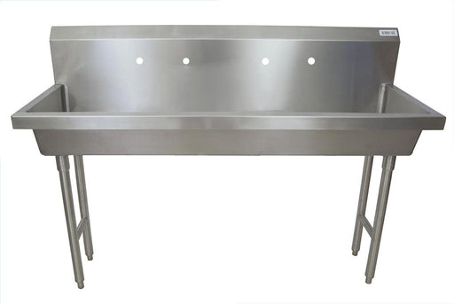 60" Freestanding 2 Station Handwash Sink, 8" O.C. Splash Mount-cityfoodequipment.com