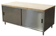 30" X 72" Maple Top Cabinet Base Chef Table Sliding Door-cityfoodequipment.com