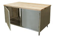 36" X 48" Dual Sided Maple Top Cabinet Base Chef Table Hinged Door w/Locks-cityfoodequipment.com