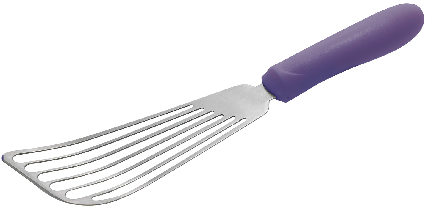 Fish Spatula, Purple PP Hdl, 6-3/4" x 3-1/4" Blade, Allergen Free (12 Each)-cityfoodequipment.com