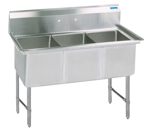 S/S 3 Compartments Sink, 10" Riser 16" x 20" x 14" D Bowls-cityfoodequipment.com