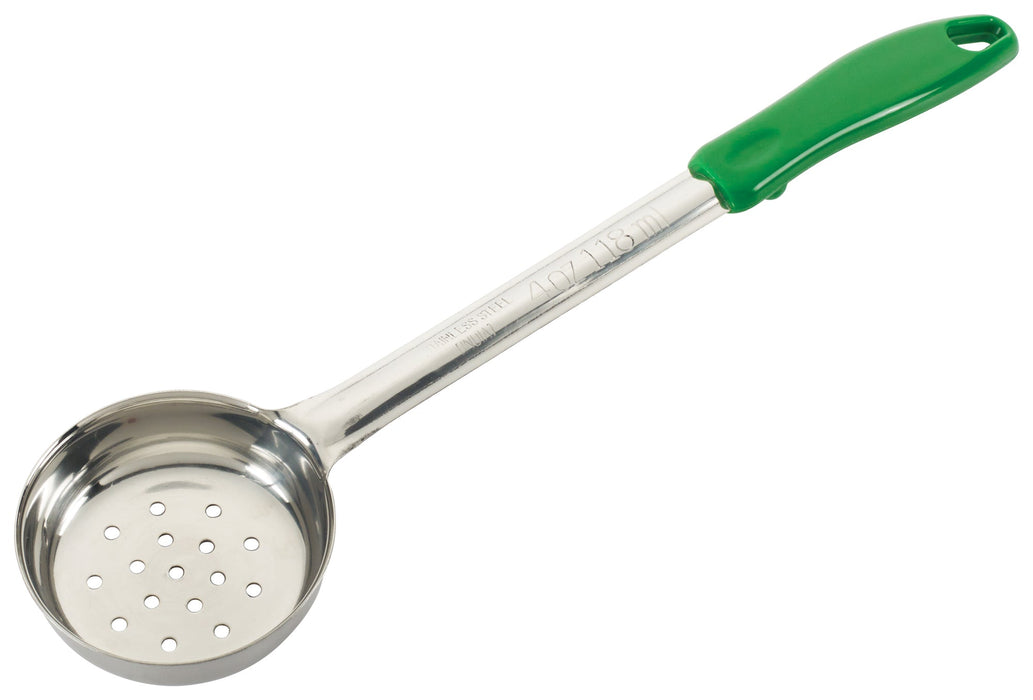 4oz Perf Food Portioner, One-piece, Green, S/S (12 Each)-cityfoodequipment.com