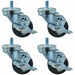 Set of (4) 3" Gray Rubber Wheel 1/2"-13x1" Threaded Stem Swivel Casters With Top Lock Brake-cityfoodequipment.com