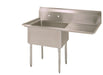 S/S 1 Compartment Economy Sink 18" Right Drainboard 18" x 18" x 12"-cityfoodequipment.com