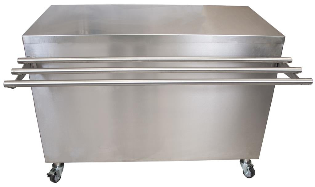 S/S Serving Counter w/Hinged Doors & Lock, Drop Shelf 30X72-cityfoodequipment.com