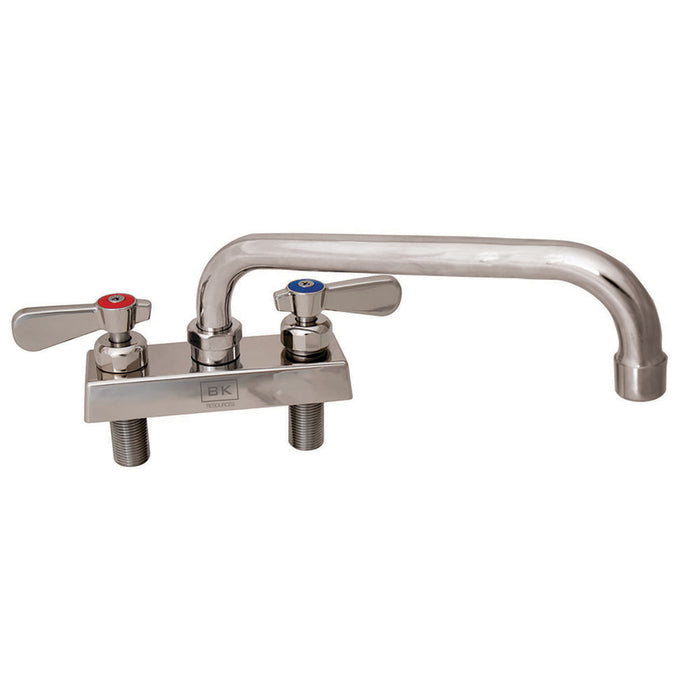 Evolution 4" Deck Mount S/S Faucet, 12" Swing Spout-cityfoodequipment.com