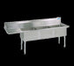 Stainless Steel 3 Compartments Sink w/ Left Drainboard 16" x 20" x 12" D Bowls-cityfoodequipment.com