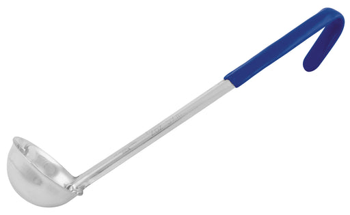 Winco Prime One-piece S/S 2oz Ladle, Blue, NSF (12 Each)-cityfoodequipment.com