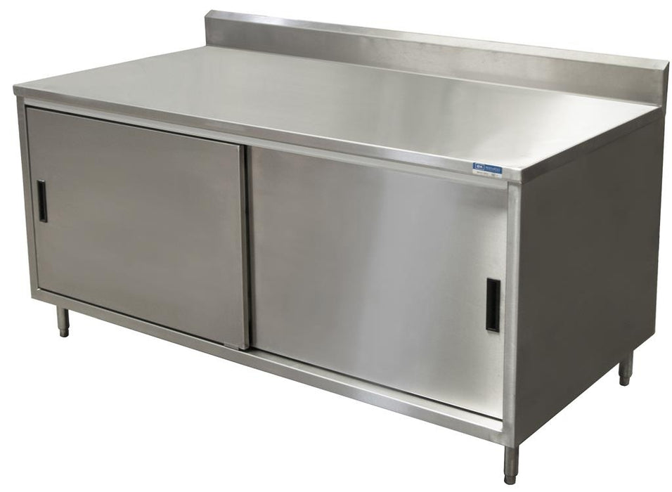 36" X 60" S/S Cabinet Base Chef Table Sliding Door-cityfoodequipment.com