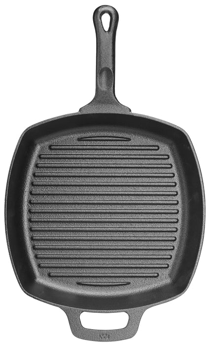 Cast Iron, Induction Grill Pan, Square, 10-1/2" x 1-3/4" H, Pre-Seasoned (4 Each)-cityfoodequipment.com