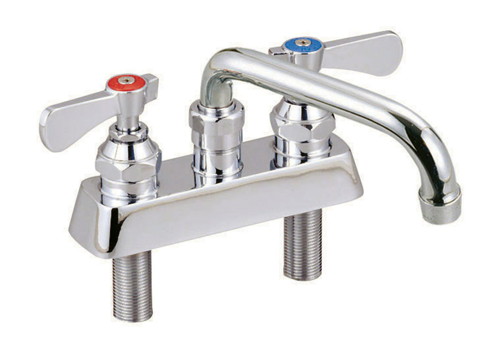Optiflow Solid Body Faucet, 16" Swing Spout, 4" O.C. Deck Mount-cityfoodequipment.com