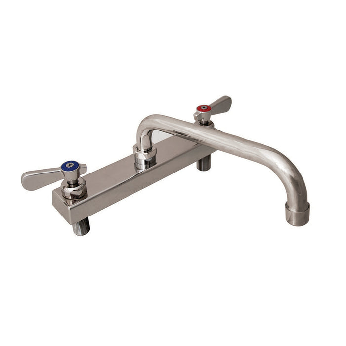 Evolution 8" Deck Mount S/S Faucet, 12" Swing Spout-cityfoodequipment.com