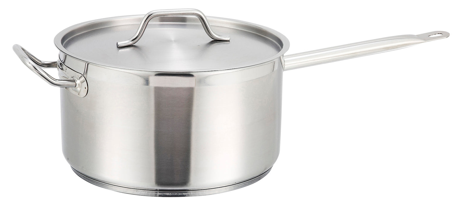 10qt S/S Sauce Pan w/Cover, Helper Hdl (2 Set)-cityfoodequipment.com