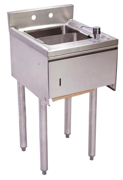 21"X15" S/S Underbar Dump Sink w/ Towel Dispenser-cityfoodequipment.com