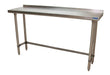 18 ga. S/S Work Table Open Base 1.5 Riser 72"Wx18"D-cityfoodequipment.com