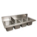 S/S 4 Compartment Drop-In Sink w/ 10" x 14" x 10" Bowls & 5" Riser-cityfoodequipment.com