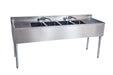 21"X72" S/S Underbar Sink w/ Legs 4 Compartment Two Drainboards and Faucet-cityfoodequipment.com