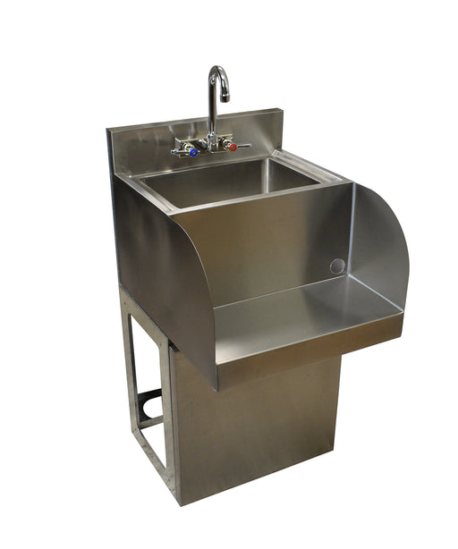 21" X 18" S/S Underbar Blender Station w/ Pedestal Base and Faucet-cityfoodequipment.com