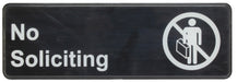 Sign 9" x 3" x 1/8", No Soliciting QTY-12-cityfoodequipment.com