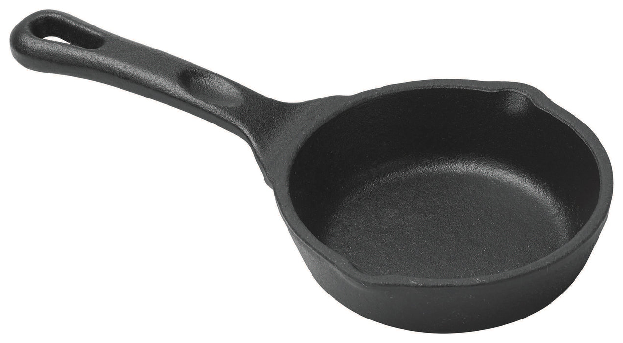 Mini Cast Iron, Induction Skillet, Round, 3 Oz, 3-1/2" Dia, Matte Black Enamel (6 Each)-cityfoodequipment.com