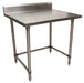 18 ga. S/S Work Table W/Open Base 5 Riser 30"Wx30"D-cityfoodequipment.com