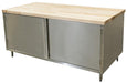 36" X 72" Maple Top Cabinet Base Chef Table Hinged Door-cityfoodequipment.com