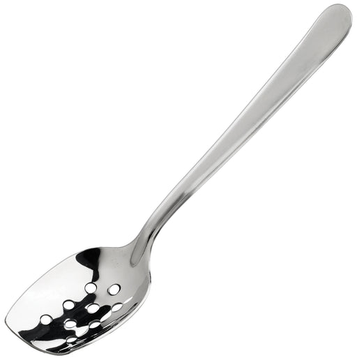 8" Slanted Plating Spoon, Perforated (6 Each)-cityfoodequipment.com