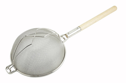 12" Double Mesh Strainer, Reinforced, Round Hdl, Nickle Plated (6 Each)-cityfoodequipment.com